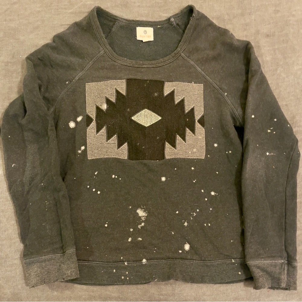 Sundry Embroidered Sweatshirt with Aztec Design